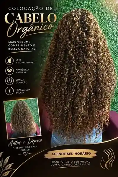 Resultado de colocação de cabelo orgânico